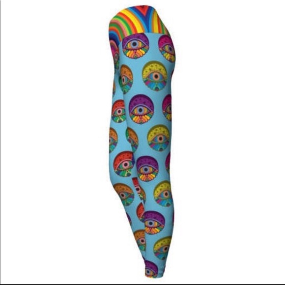 Psychedelic rainbow eyeball leggings - Picture 2 of 10